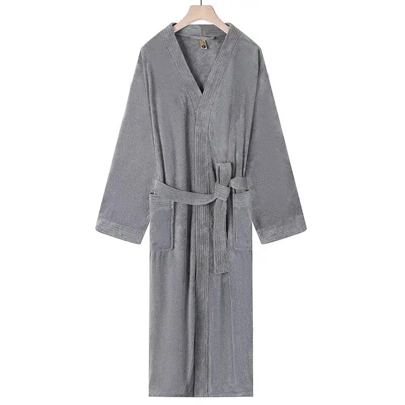 Pareja Otoño e Invierno nuevo Sleepweawr mujeres toalla absorbente bata de ducha ropa de descanso pijamas Albornoz vestido Kimono de algodón