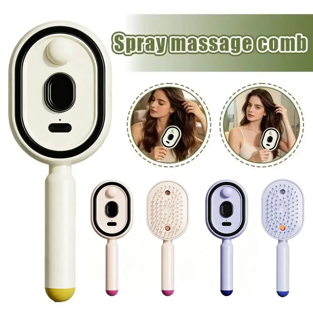 Multi Functional Massage Comb Essential Oil Atomized Hair Brush Spray Steam Smoothing Straightener Anti-static Scalp Care