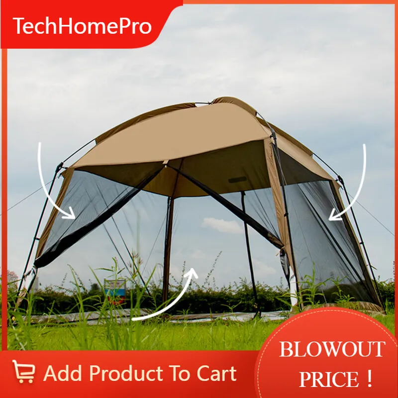TechHPOutdoor Waterproof Shade Tents Multi-person Camping Tents Portable Sun Protection Barbecue Beach Shelters With High Densit