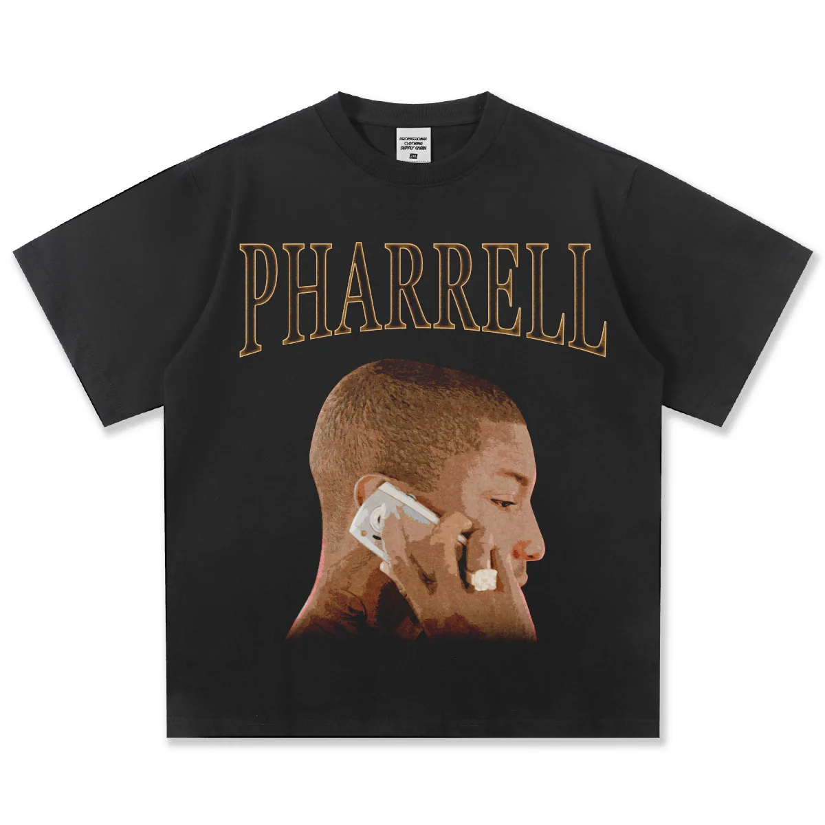 Camiseta Retro Estampada de Pharrell Williams, Unisex, Estilo Urbano Informal, de Algodón, para Jóvenes, Moda Hip Hop