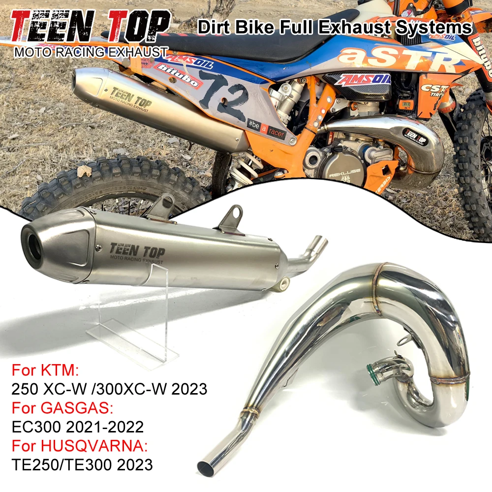 For KTM 250 XC-W /300XC-W Exhaust Systems Moto Escape Stainless Steel Dirt Bike Exhaust Header For Husqvarna TE300 2023 Muffler
