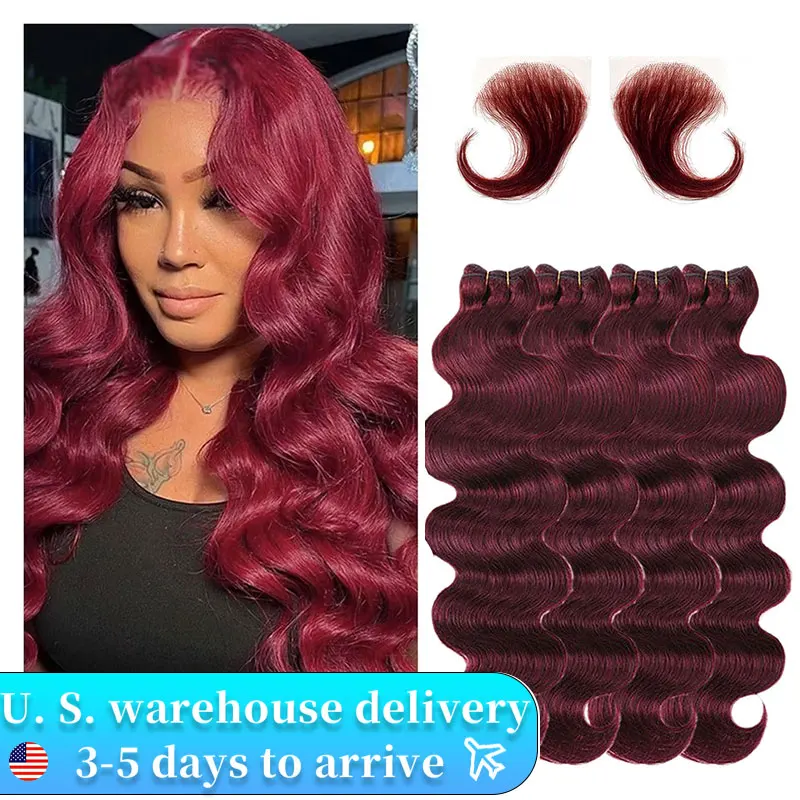 Brazilian Body Wave Hair Weave Bundles Burgundy 1b/99j Ombre Colored 100% Human Hair Extension Wavy Blonde Remy Hair Weaving