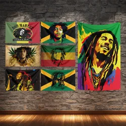 Bannière de musique en polyester Reggae Bob Marley Feel, impression numérique, hommage