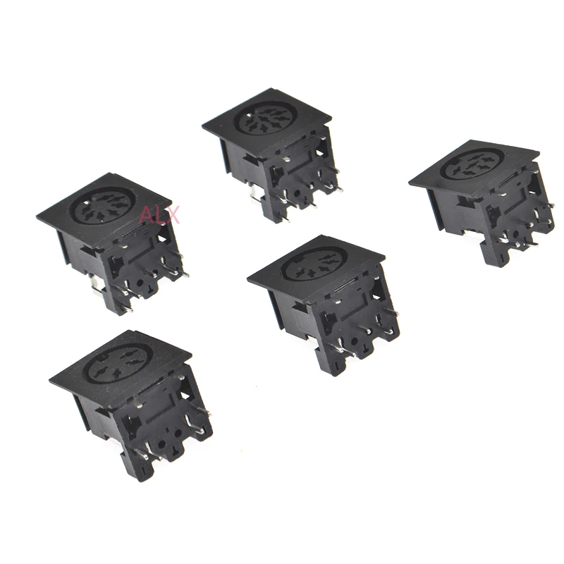 2/5PCS 3 4 5 6 7 8 13 Pin Mini DIN Female Socket Connector 4 5 6 8 Poles DIN Jack PS2 Mini Circular Keyboard and Mouse Socket
