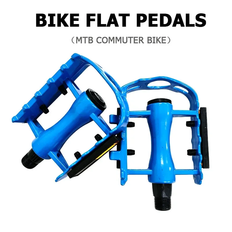 Aluminium-Fahrrad-Flachpedale mit Anti-Rutsch-Bolzen, Fahrrad-Plattformpedale mit Sicherheitsreflexstreifen, Leichte Fahrradpedale für MTB