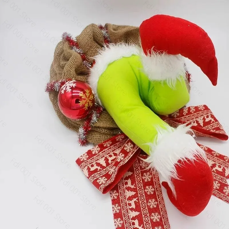Christmas decoration funny thief wreath door wall pendant scene atmosphere layout dress up window pendant ornament