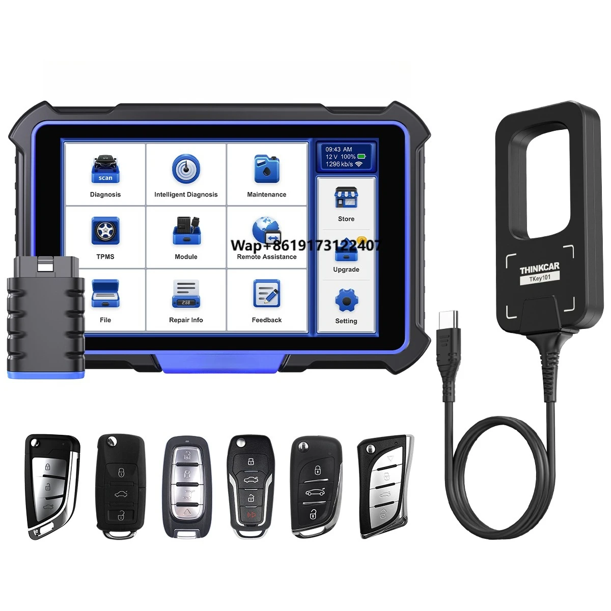 Lifetime Free Update MUCAR VO8 Professional Full System OBD2 Scanner Diagnostic Tools with THINKCAR Tkey101 Car Key Programmer
