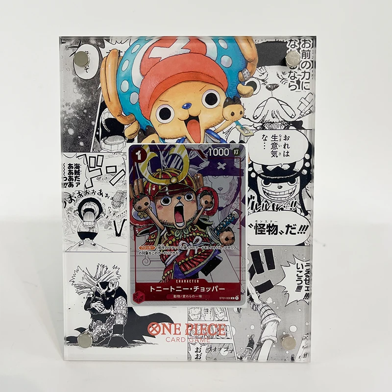 OPCG One Piece Crylic Card Brick Comic Luffy Zoro Chopper Anime Characters Collection Card Half Color Display Holder Card Brick