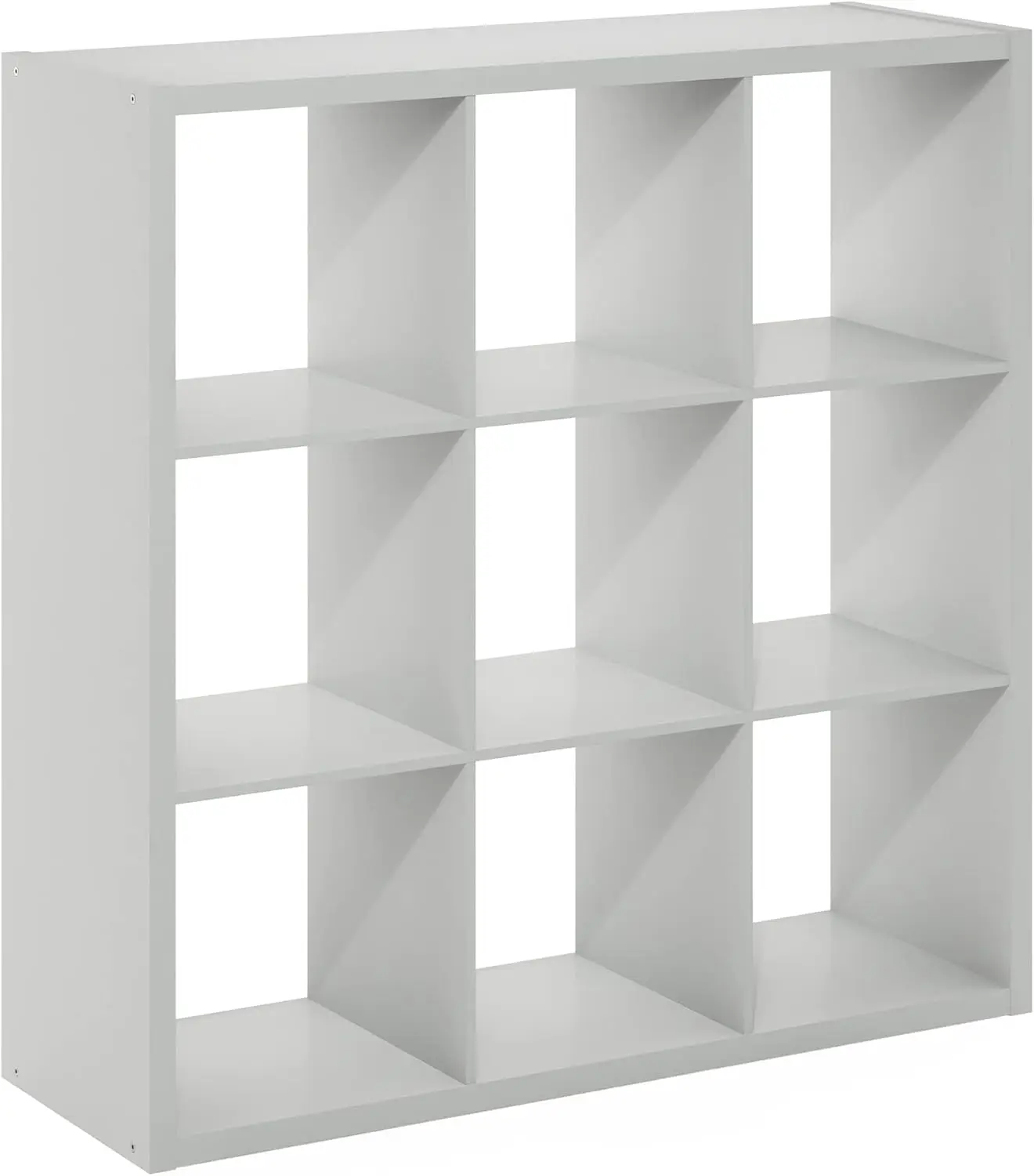 Open Back Decorative Cube Storage Organizer, 9-Cube, Light Grey