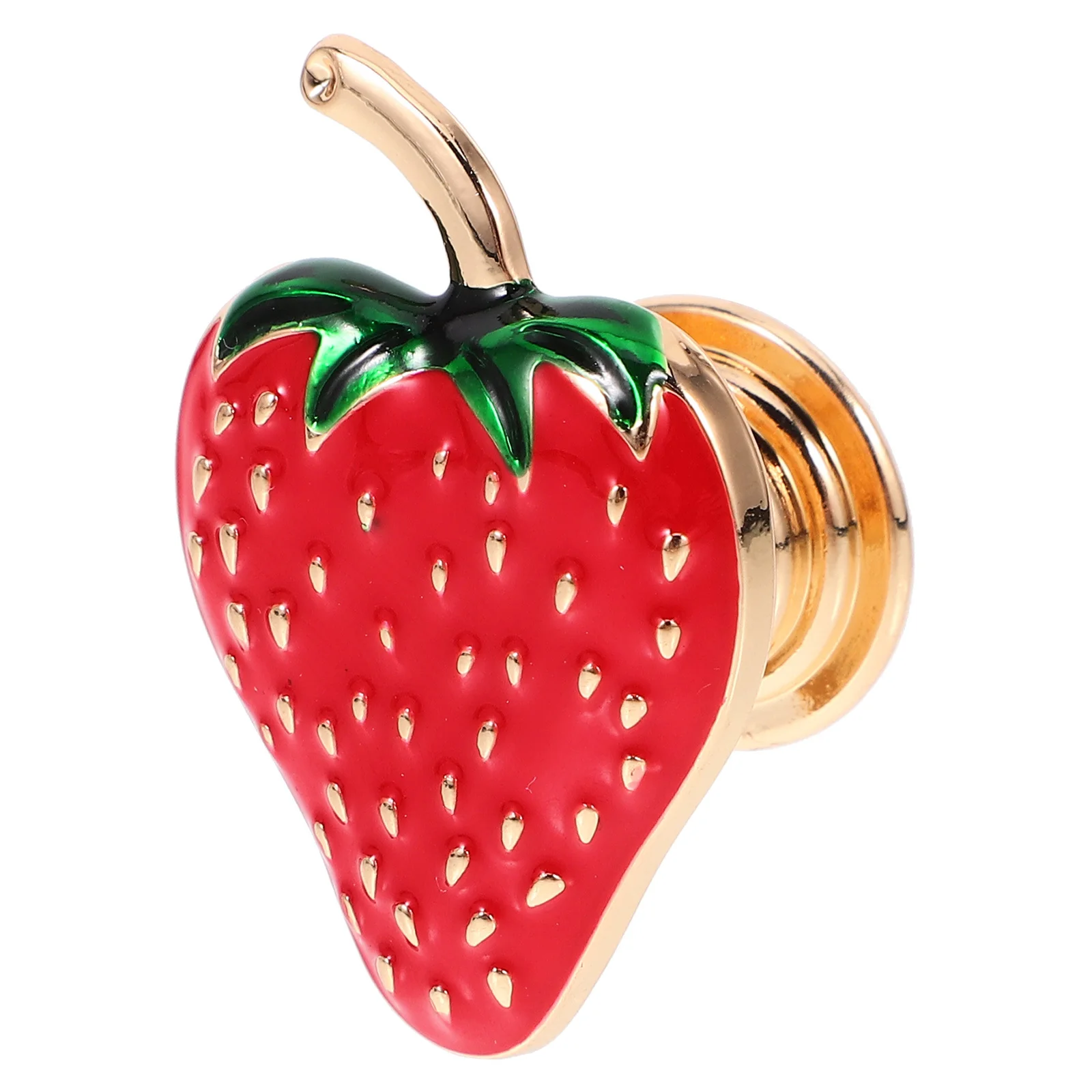 Manopola del cassetto dell'armadio in lega di zinco a forma di fragola, dimensioni compatte, leggera, sicura, durevole, con maniglia decorativa