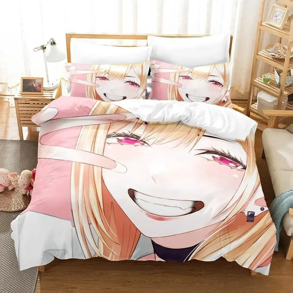 3D Print Anime Kawaii Marin Kitagawa Bedding Set Single Twin Full Queen King Size Bed Set Adult Kid Bedroom Duvet cover Sets