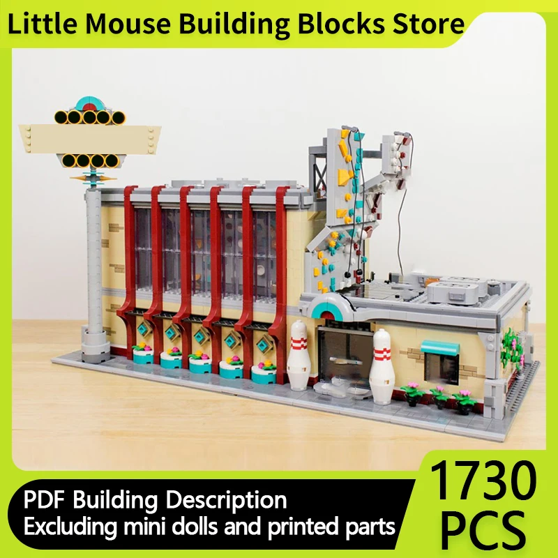 

Street View Model MOC Building Bricks Bowling Alley Climbing Gym Expand Modular Technology Gifts Assemble Children Toy Suit