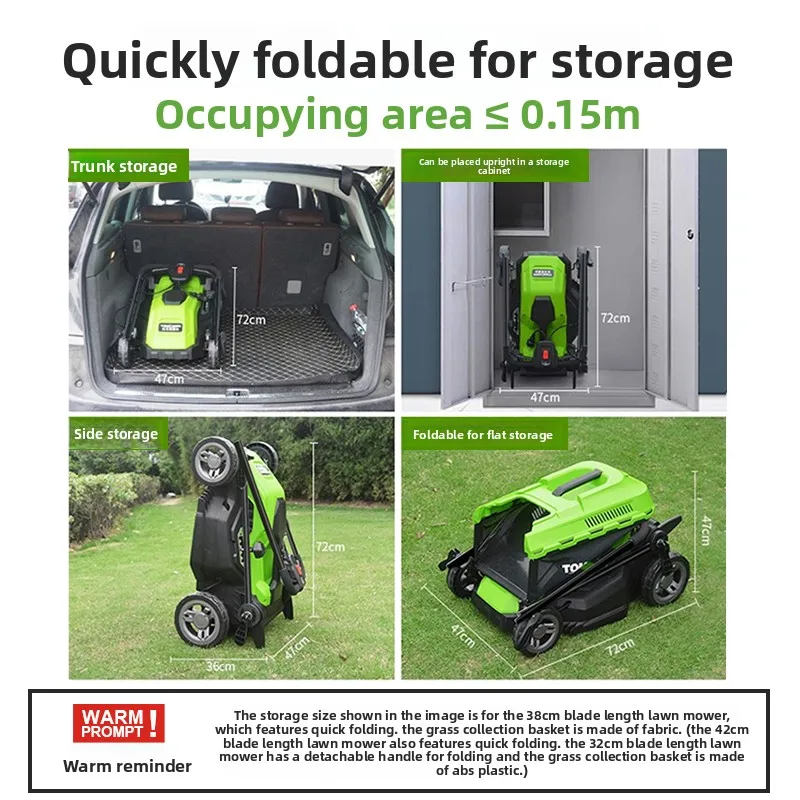 Hand-pushed small household multi-functional lawn mower