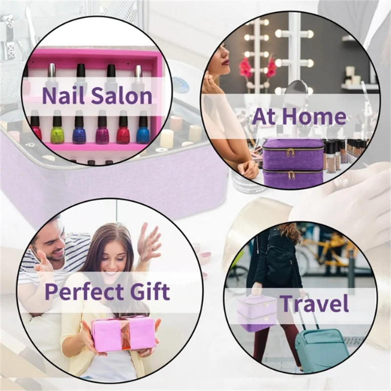 Przenośne pudełko z organizerem na 30 butelek olejku eterycznego Torebka do przechowywania lakieru do paznokci Kosmetyczny organizer na lakier do paznokci