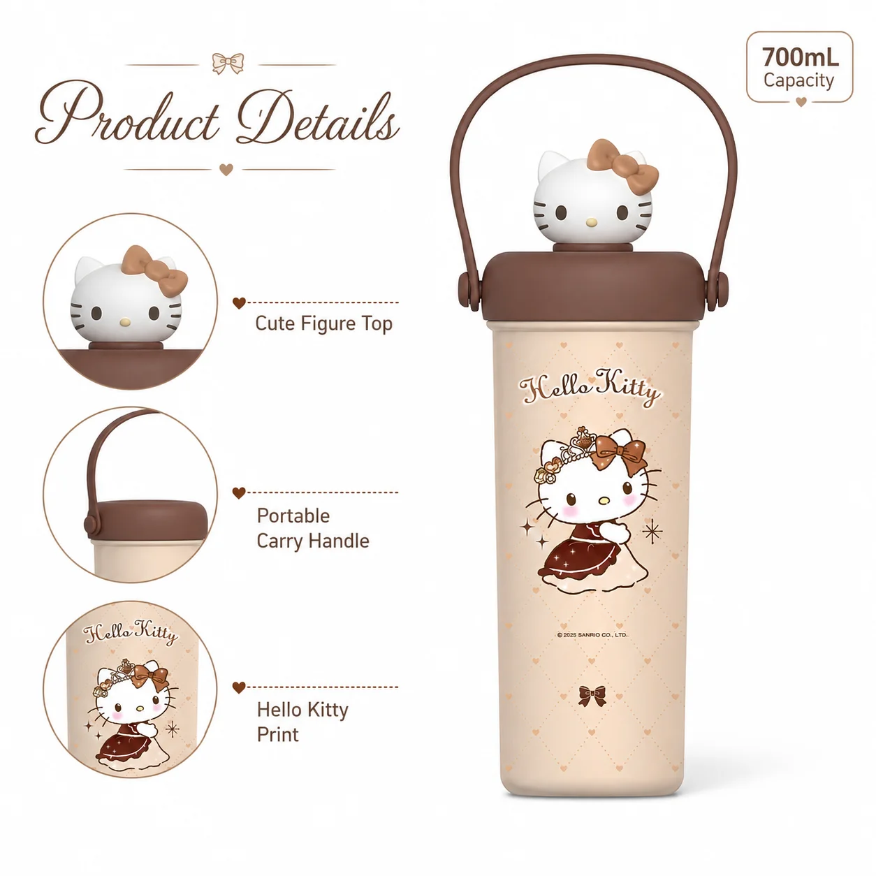 Sanrio Hello Kitty Tumbler Insulated Cup Travel Mug Water Bottle Thermal Coffee Cup Portable Drinkware Halloween Christmas gifts