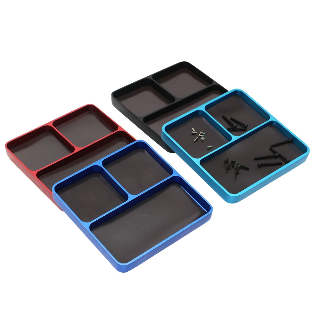 RS 98*98*11 مللي متر CNC الألومنيوم المغناطيسي المسمار صينية الجوز طوقا تخزين أداة ل RC سيارة قارب نموذج طائرة