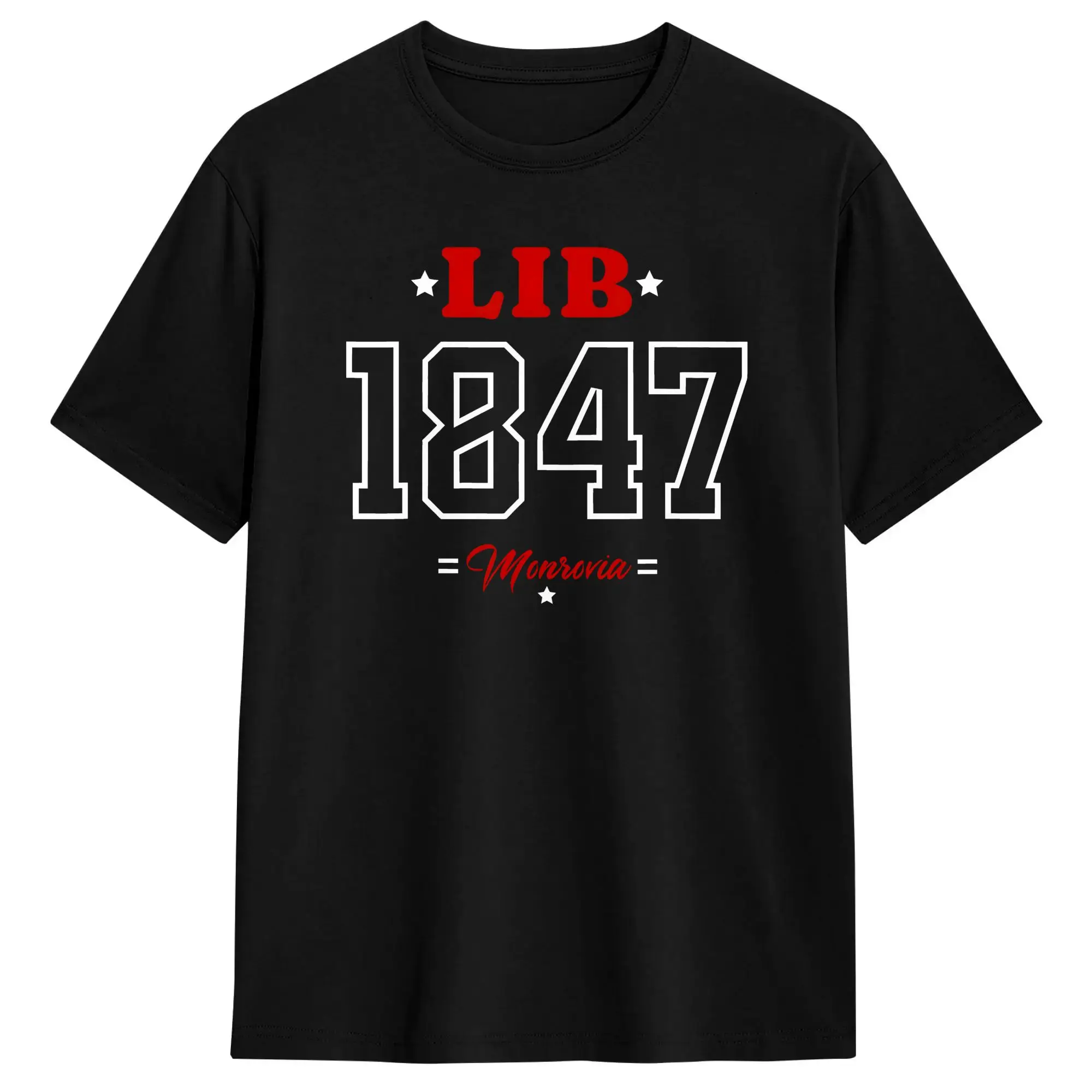 Men Liberia 1847 Monrovia Heritage Liberian Culture T Shirts Cotton Clothes Vintage Short Sleeve Round Collar Tee Shirt T-Shirt
