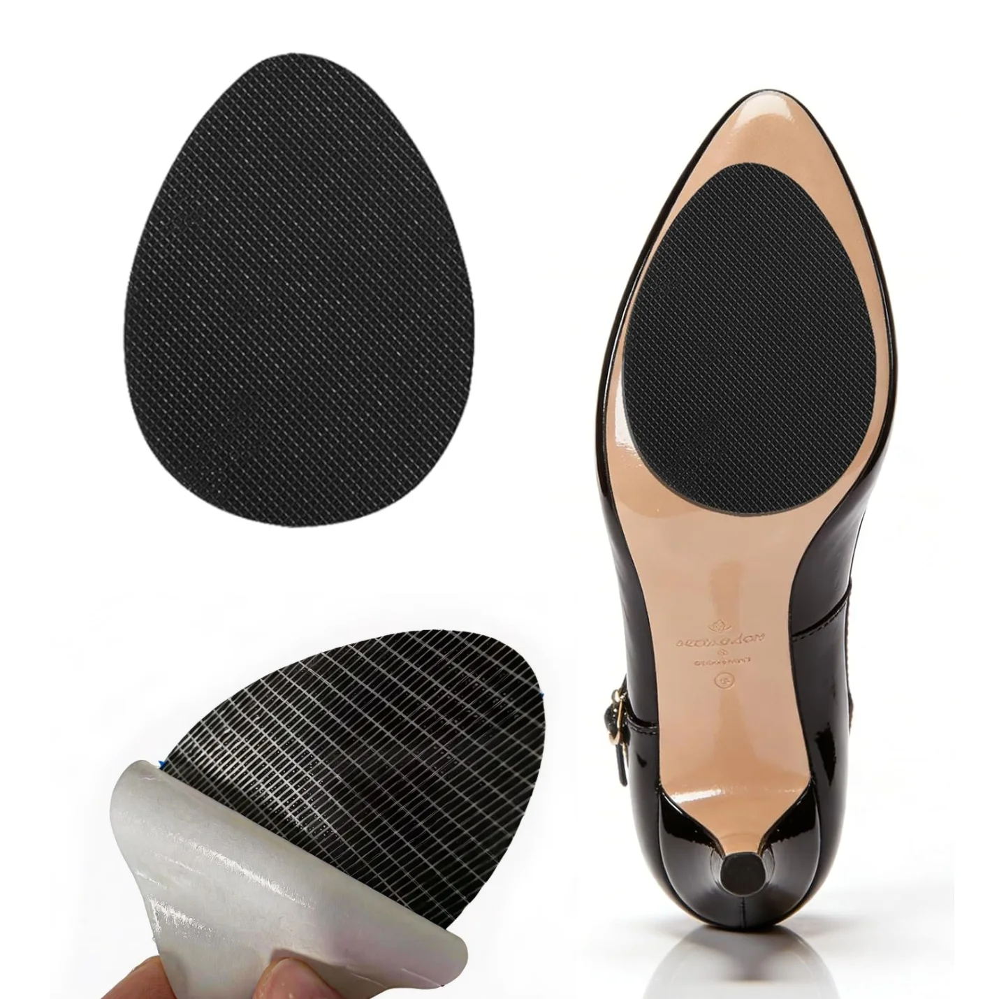 Black  Non-slip Shoe Sole Protector High Heel Sandal Wear-resistant Outsole Pad Rubber Frosted Mat Shoes Bottom Stickers