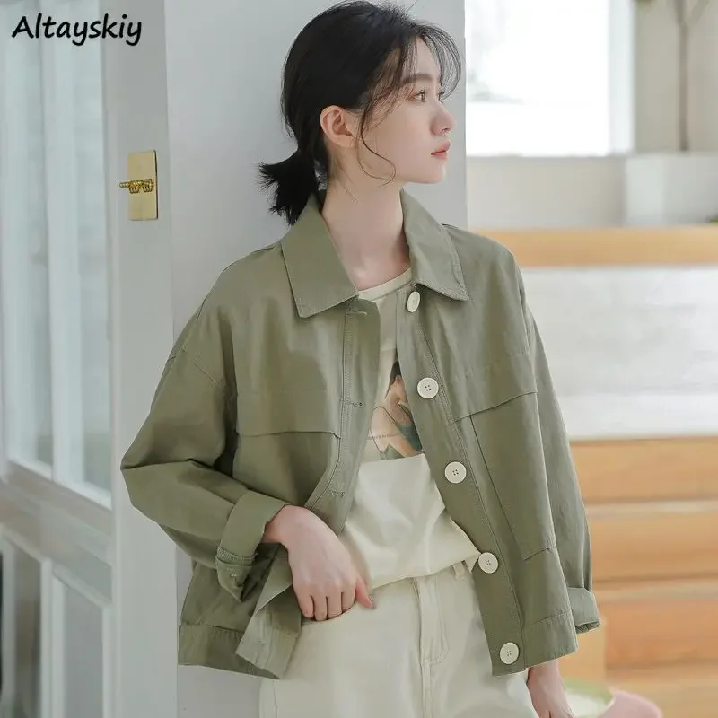 

Basics Jackets Women Solid Simple Autumn Modern Special Seductive Leisure Korean Style All-match Vintage Delicate Age-reducing