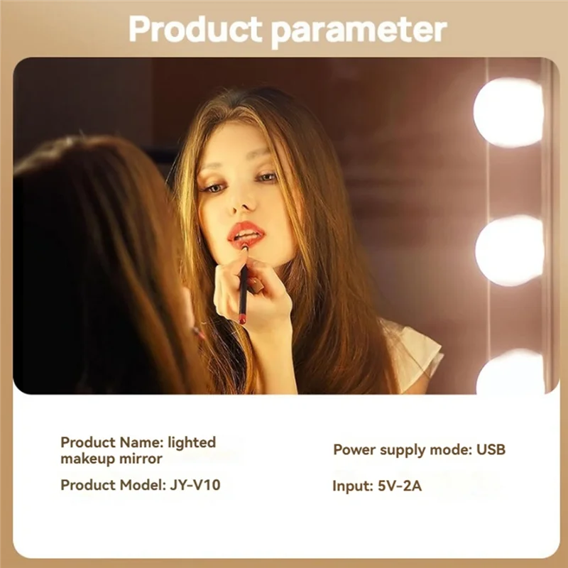 LED Vanity Lights For Mirror USB Vanity Lights With 10 Dimmable Bulbs Adjustable 3 Color Makeup Mirror Might Bulb