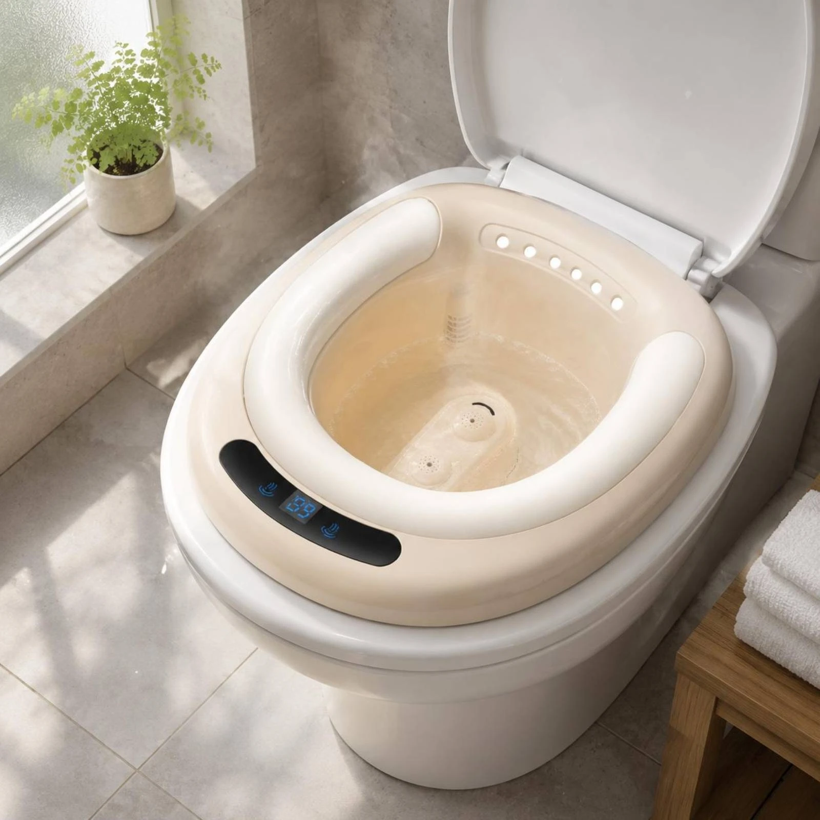 Electric Sitz Bath Basin Automatic Water Spray Toilet Sitz Bath Seat Pregnancy Wash Basin Easy to Use Health Care Item Portable