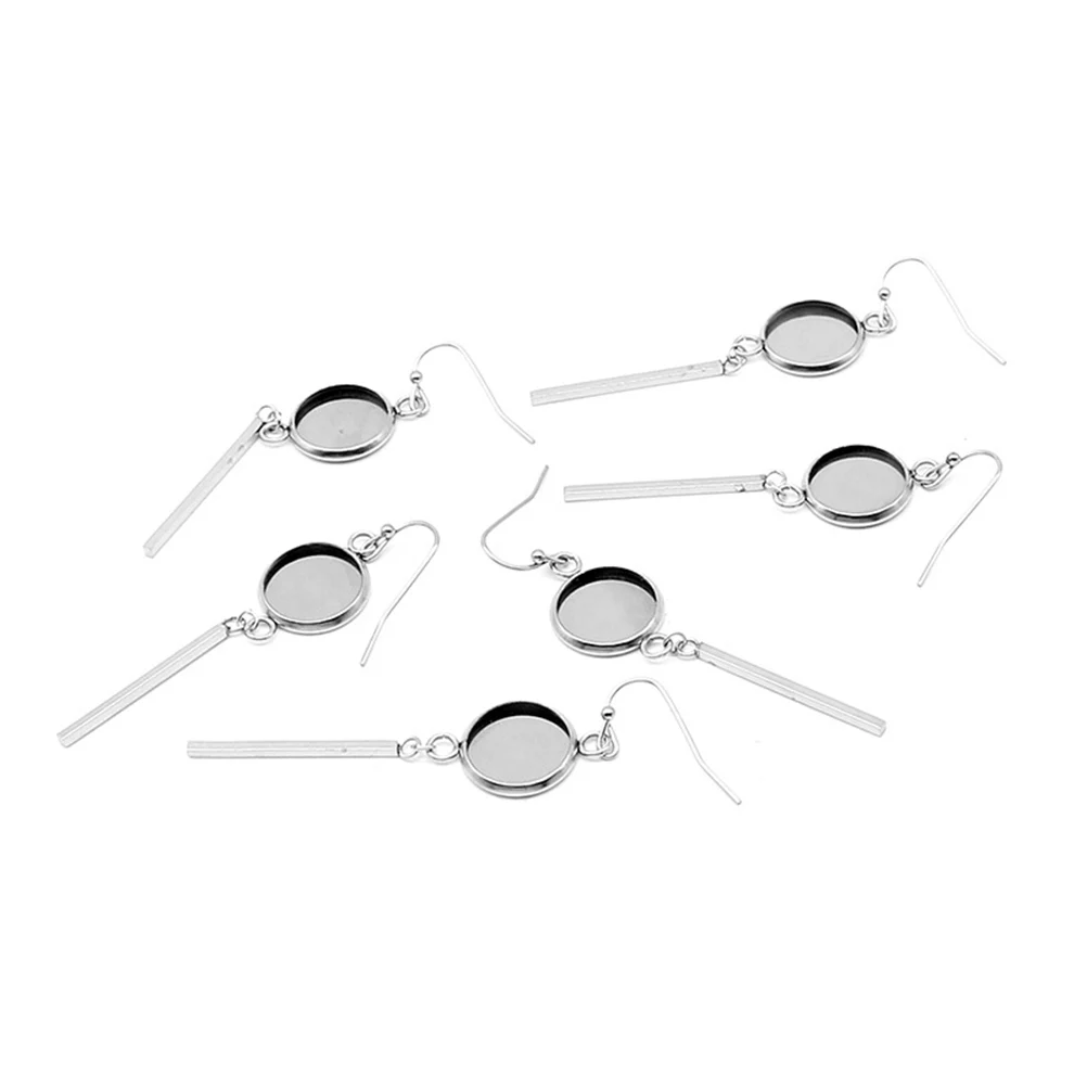 

20 Pcs Earring Holder Shape Pendant Sterling Silver Earrings Stainless Steel Bezel Girl