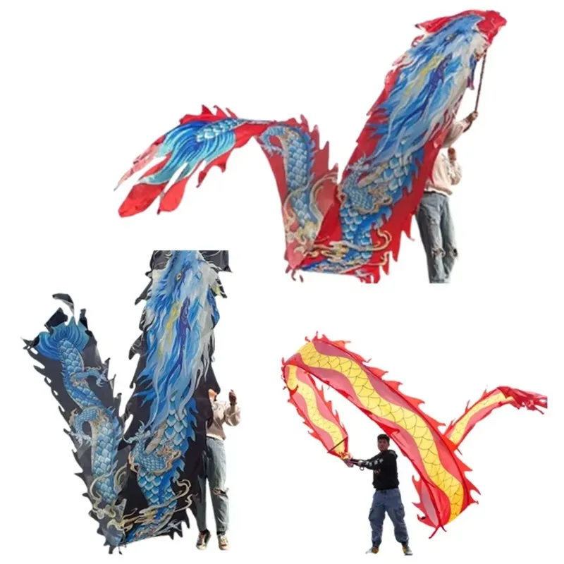 

7-метровая лента для танца китайского дракона, аксессуары для хвоста для взрослых, фестивальный танцевальный реквизит (не включает голову дракона)