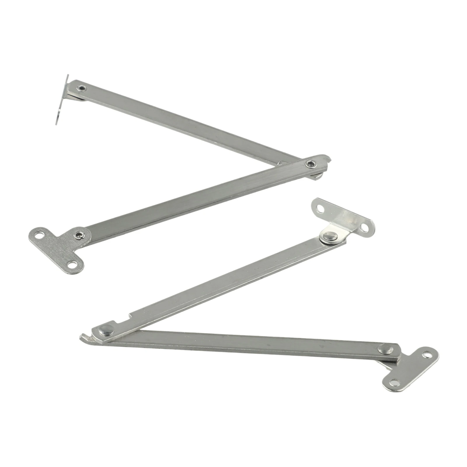 Movable Lift Up Support Silver Screws Lifter Bookcase Hardware 2pcs Stainless Steel Folding Rod Cabinet Useful