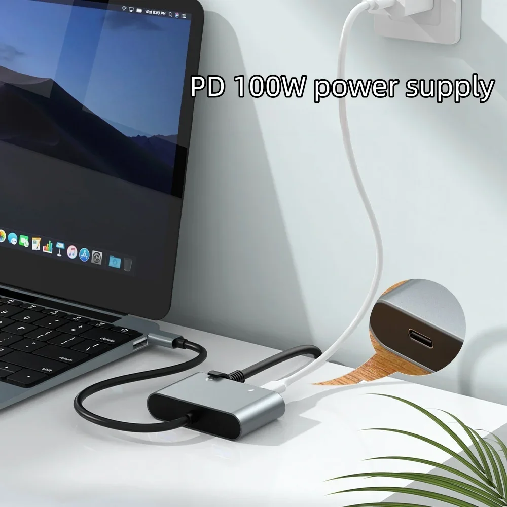 2500 Mbit/s kabelgebundener Netzwerkkartenadapter USB 3.2 Typ C auf 2,5 G Gigabit Ethernet-Adapter mit PD100W-Anschluss für MacBook Pro Laptop