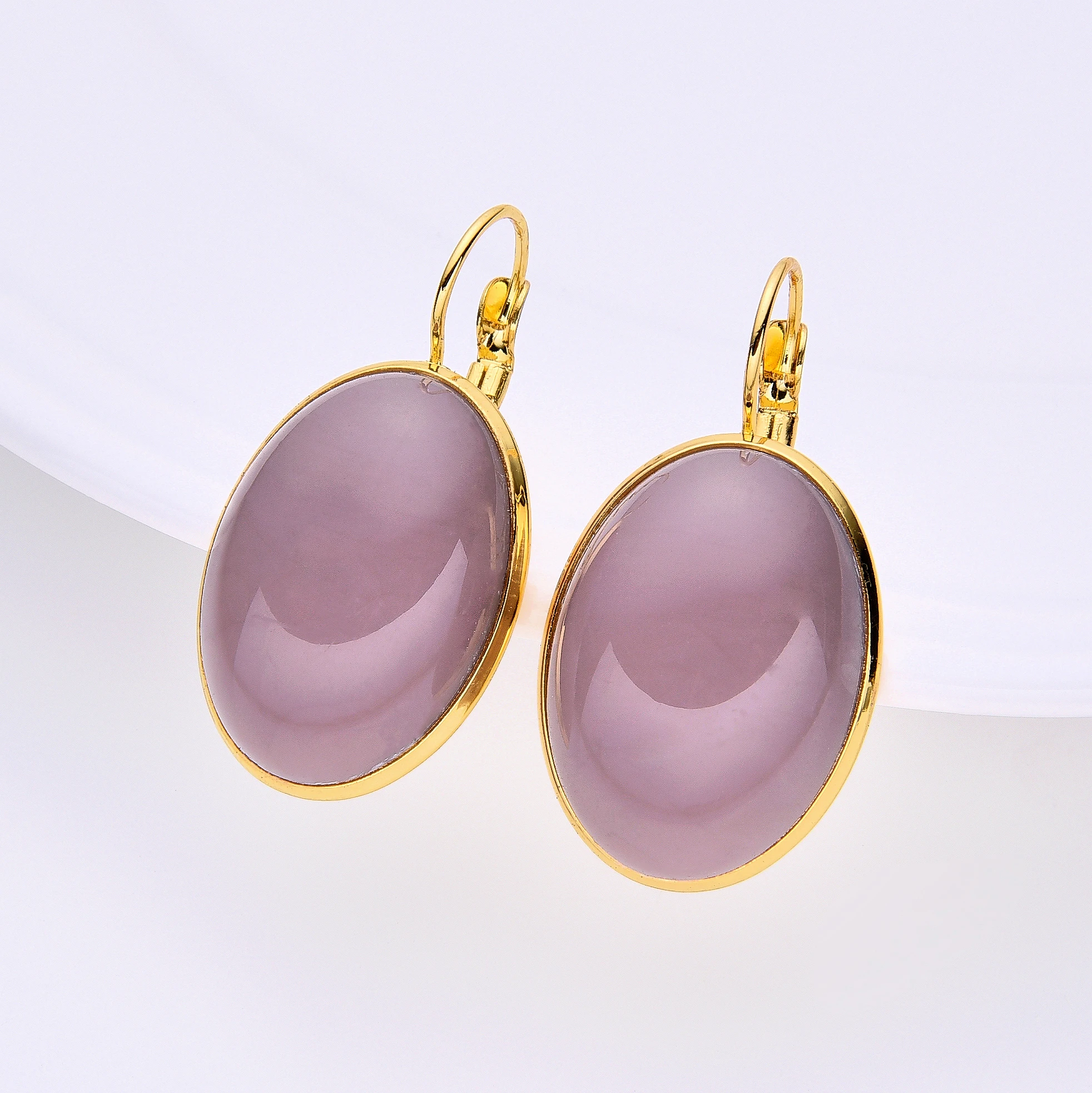 2024 New Geometric Fashion Colour Statement Earrings For Women Vintage Handmade Resin Oval Dangle Earrings Jewelry New Year Gift