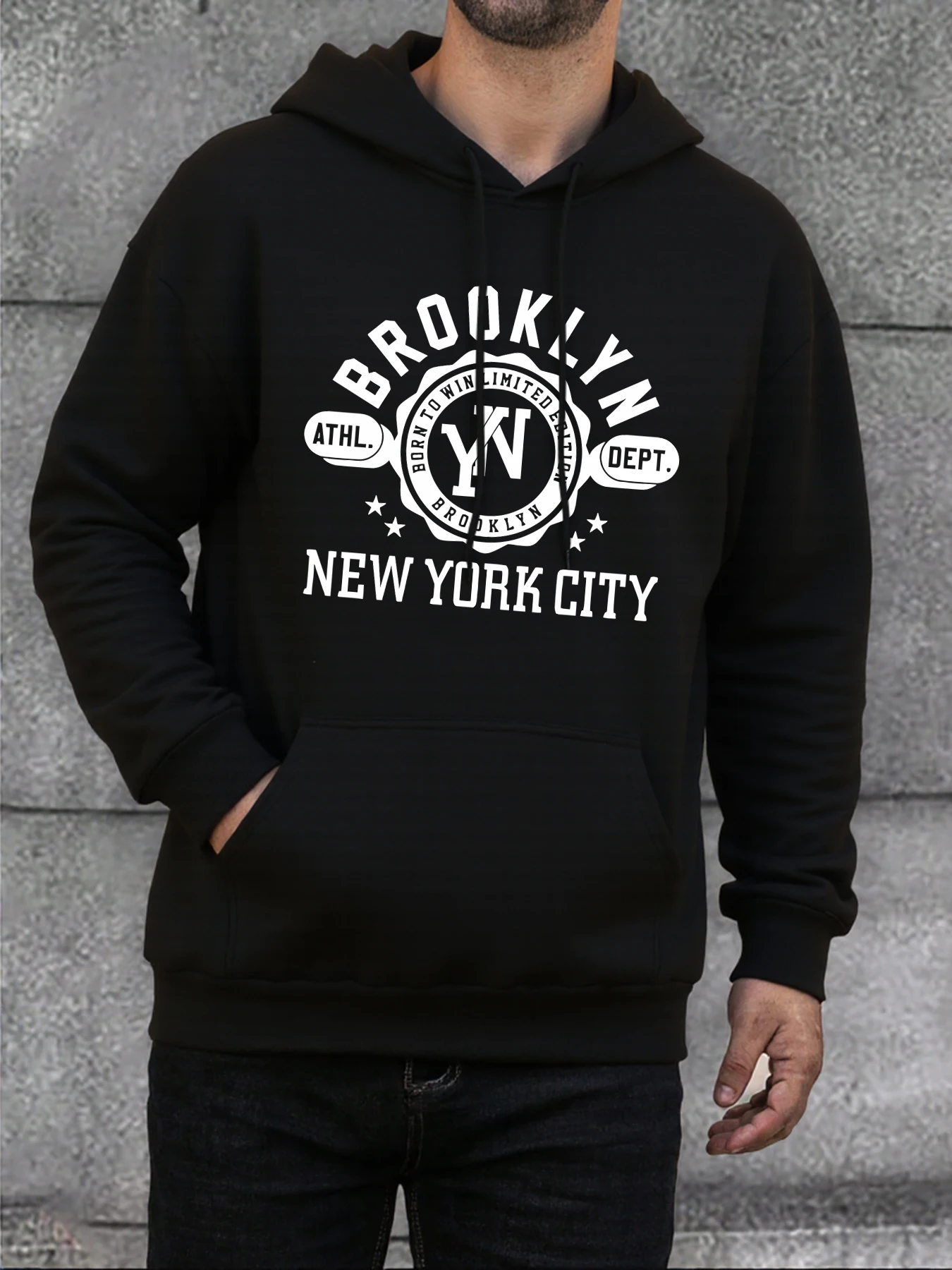 Brooklyn New York 1983 Identifikation Gedruckt Männer Hoodie Straße Hip Hop Kleidung Fleece Casual Hoody Herbst Lose Mode Tops