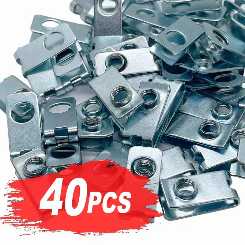 Clip tipo U Filettatura M6 Fermo in metallo argento 6mm per auto Moto Targa Fissaggio Fibbia Bullone Base Fibbia decorativa