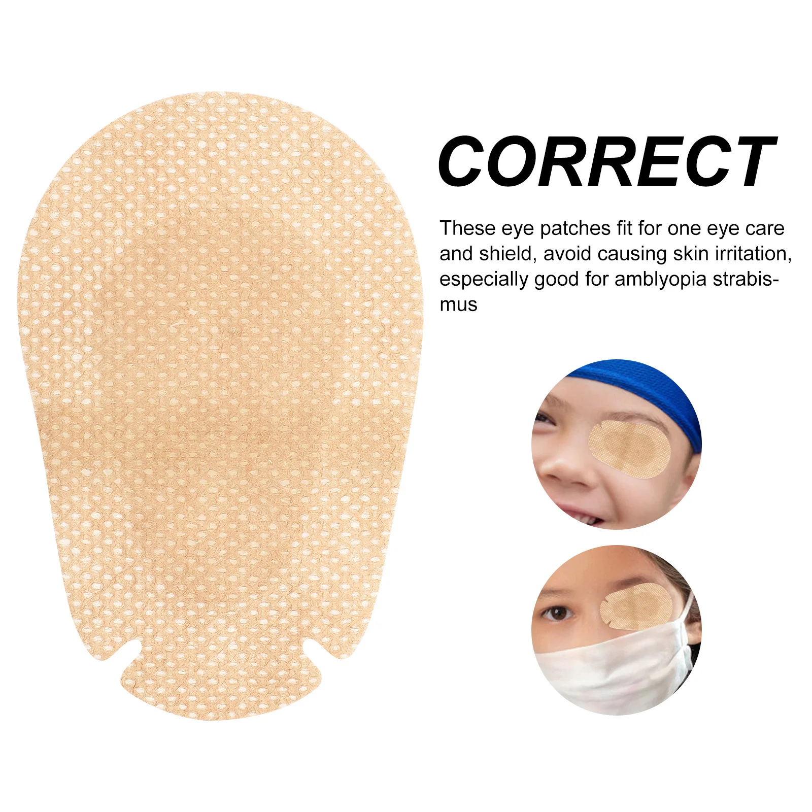 

60pcs Non-Woven Light Blocking Patch For Kids Amblyopia Correction Adhesive Breathable Lazy Eye Cover Shield Pad Bandage Eye