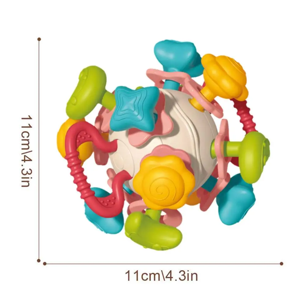 Hochet Rotatif en Silicone pour Bébé de 0 à 12 Mois, Jouet Sensoriel TeWindsor, Ba V1d5