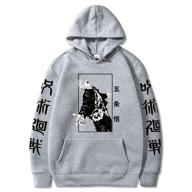 2021 Japanese Anime Hoodies Sweatshirt Jujutsu Kaisen Satoru Gojo Graphic Cartoon Harajuku Hoodie Sweatshirts Male