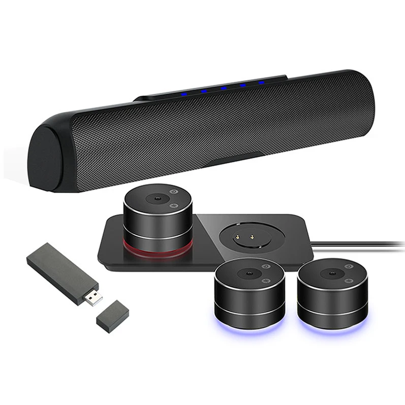 

Всенаправленный конференц-микрофон-спикер для двусторонней связи, настольный, профессиональный, для прямых трансляций