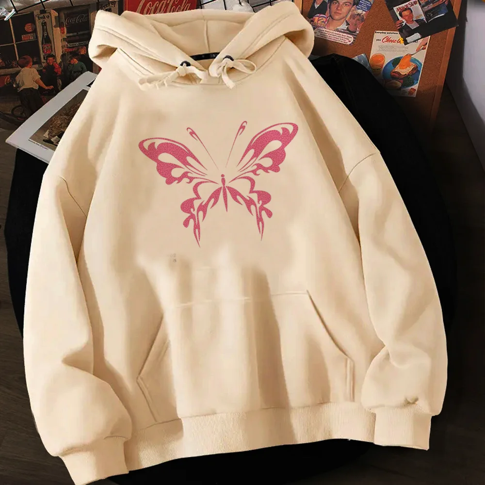 Sweat-Shirt à capuche pour femmes, motif papillon des années 90, pull, humoristique, japonais, anime