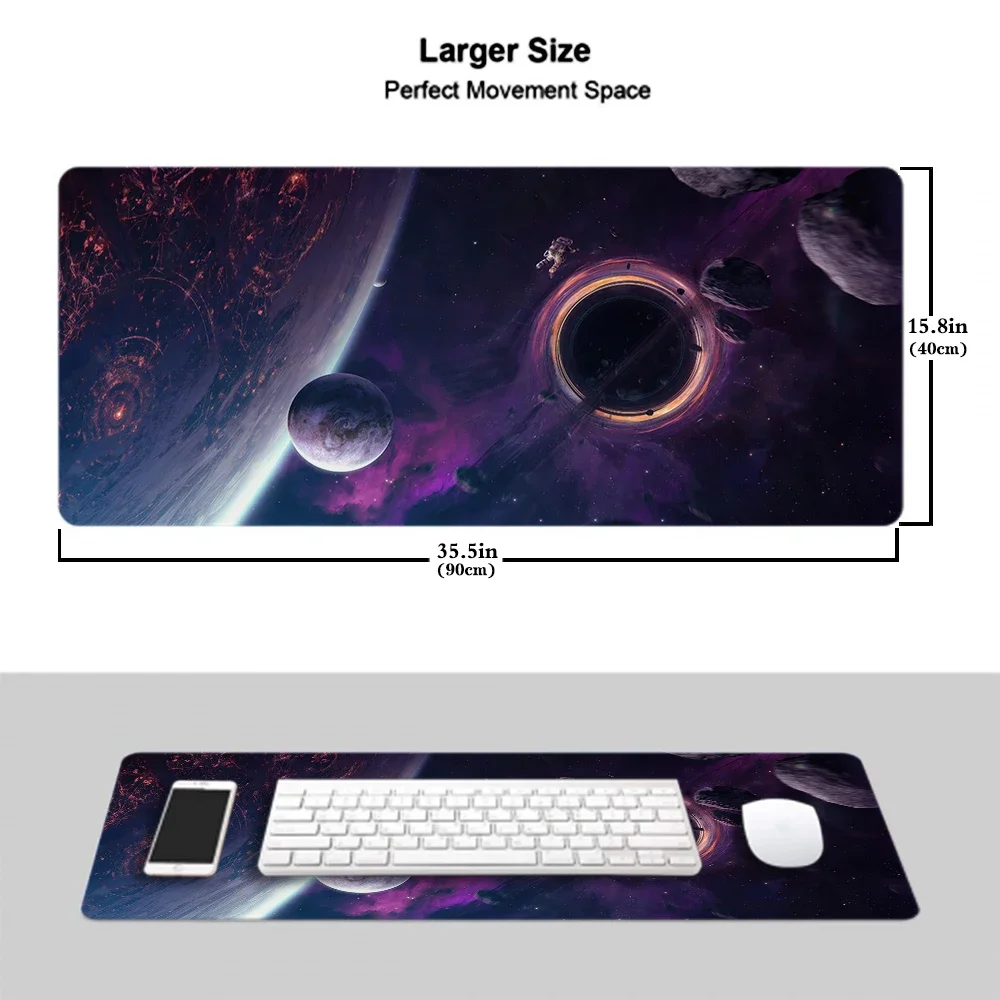 Tappetino per Mouse tappetini da gioco per Pc accessori per sale da gioco Bling Moon Space Mausepad Anime Mousepad tappetino da scrivania Pad sul Tabl fai da te