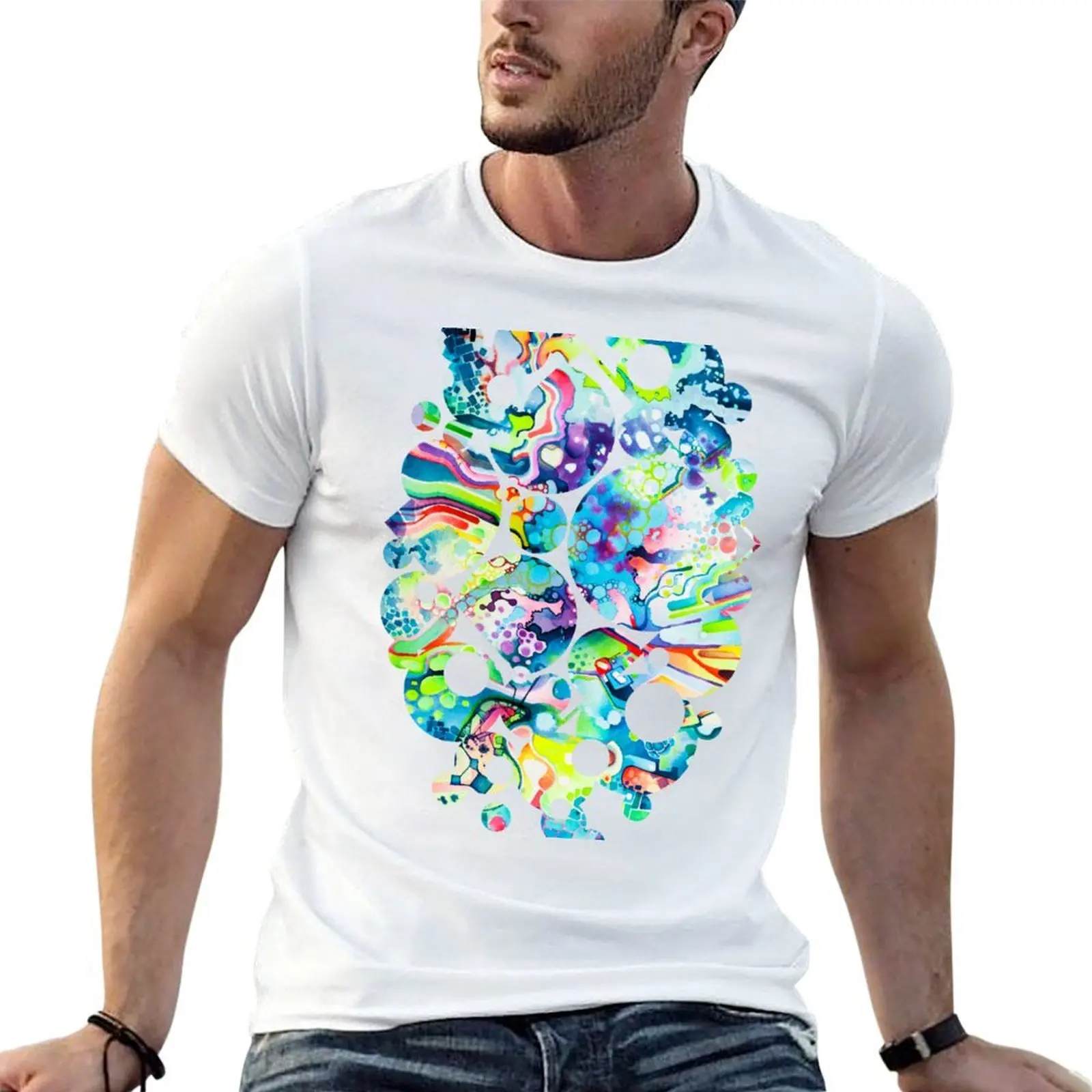 Parts of Reality Were Missing, But Which Parts? - Watercolor Painting T-Shirt man tshirt T-Shirt