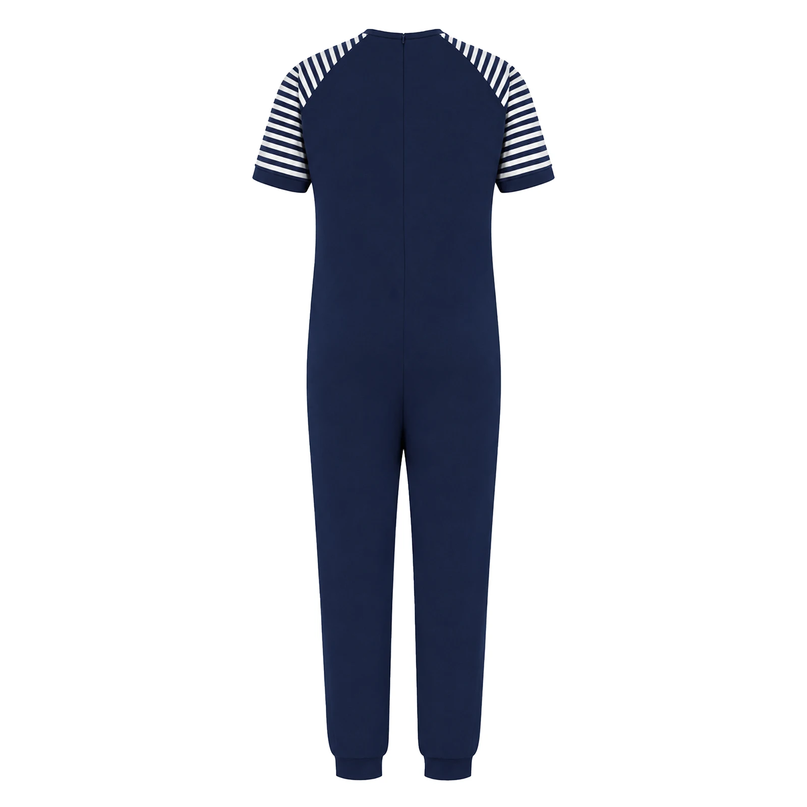 Men Short Sleeve Back Zipper Adaptive Pajamas Jumpsuit Special Needs Anti-strip Clothing Nightwear Homewear for Autistic Adults