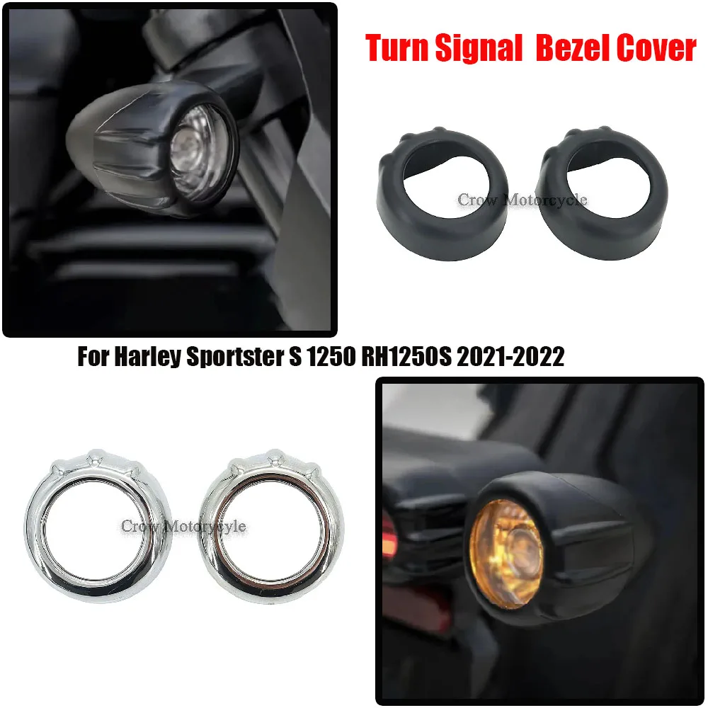 

New Black/Silver Motorcycle Headlamp Taillight Turn Signal Speedometer Bezel Cover For Harley Sportster S 1250 RH1250S 2021-2022