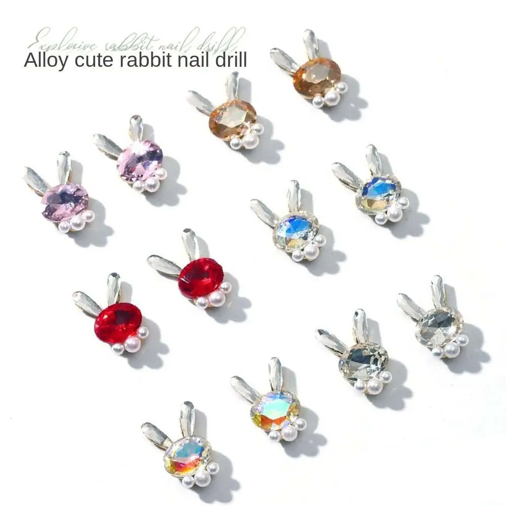 Zubehör Perle Kaninchen Nagel Charms Kaninchen Nagel Strass Cartoon Nail Art Bohrer Nail Art Schmuck Nagel dekorationen