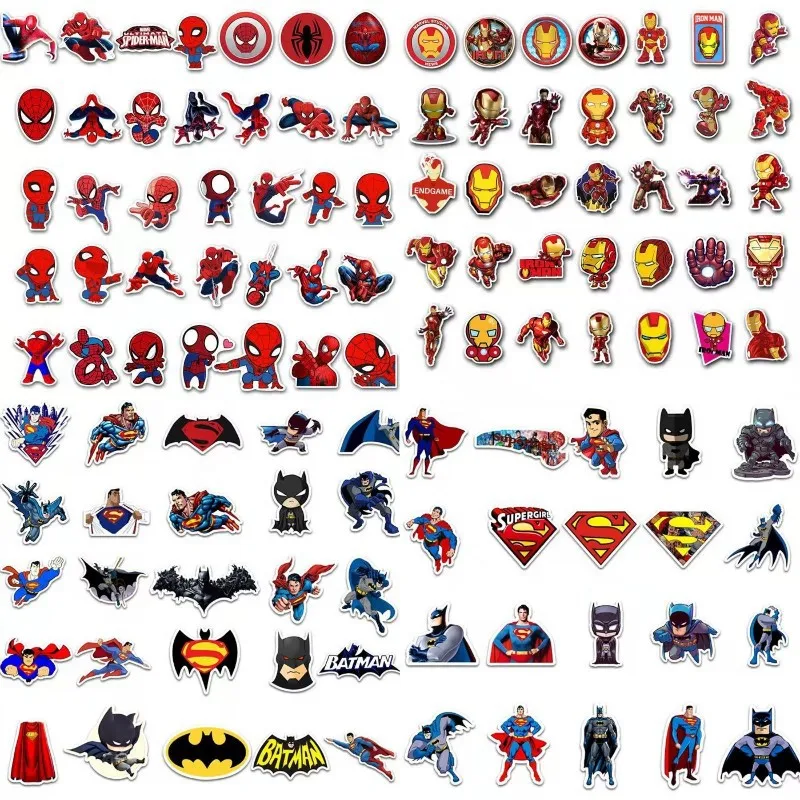 35  Superhero Spider-Man Iron Man Batman Graffiti stickers Car helmet decoration cartoon stickers