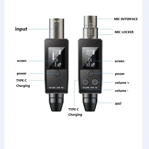 M-ONE micrófonos UHF DSP con cable a sistema inalámbrico XLR transmisor receptor adaptador de señal para micrófono condensador dinámico de 48v