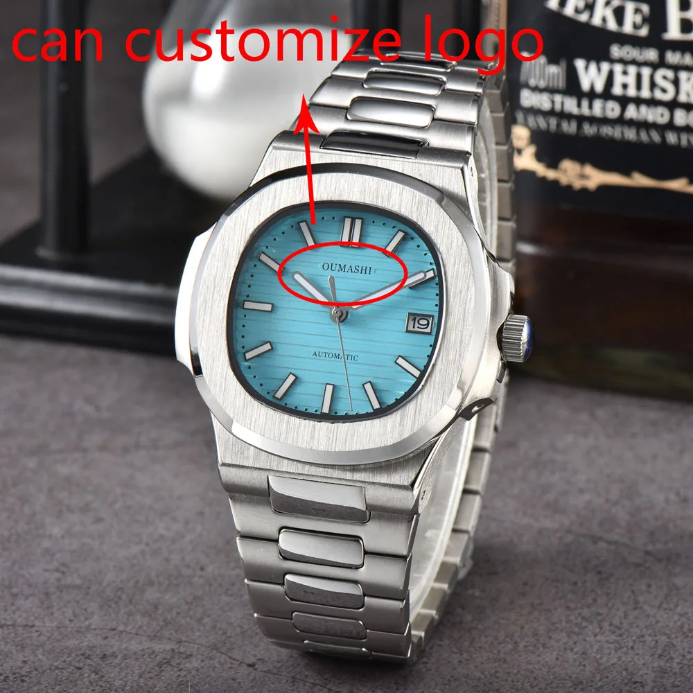 ساعات NH35 فاخرة للرجال 43 ملم مع حركة أوتوماتيكية يابانية NH38 حافظة كريستال الياقوت الذهبي الوردي 5811/1G-001 يمكن تخصيص الشعار