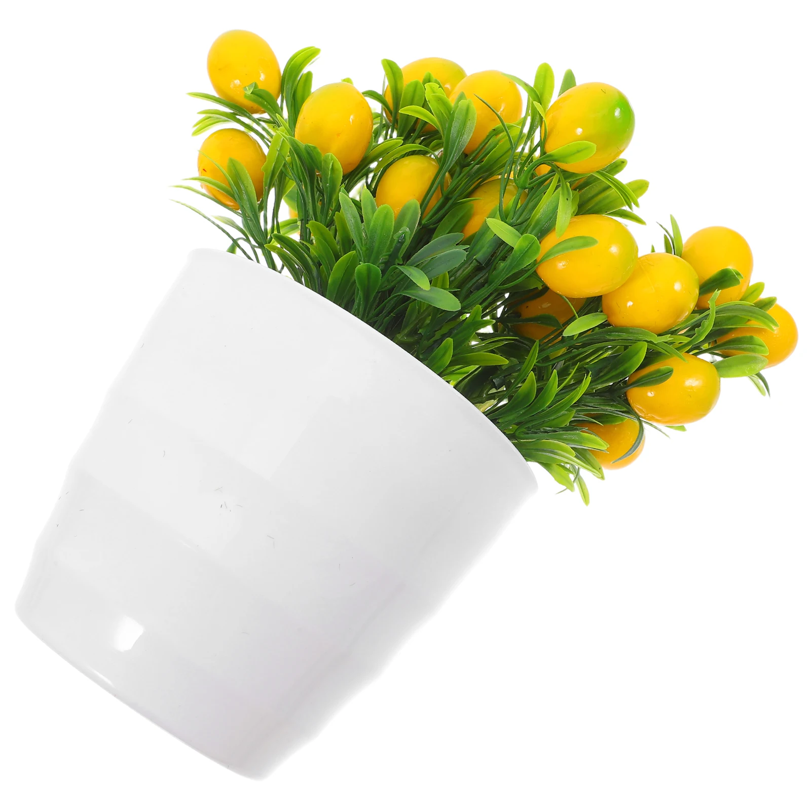 

Realistic Artificial Lemon Bonsai Fake Fruit Plant Decor For Indoor Outdoor Kitchen Living Room Office Party Table Desktop