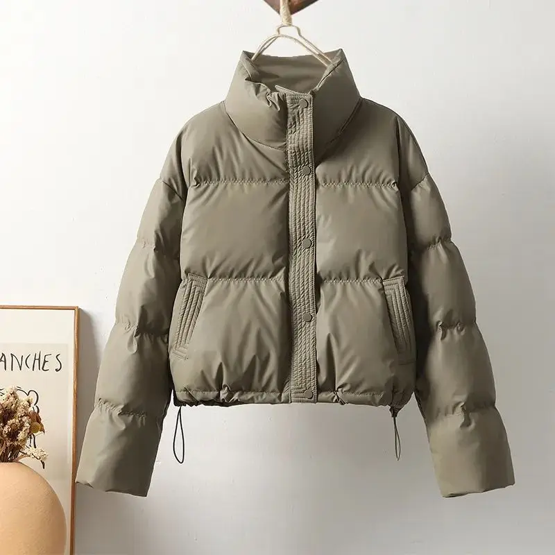 American Style Pu Leather No Wash Cotton Jacket For Women, 2025 New Model, Small Standing Collar, Leather Jacket, Bread Jacket