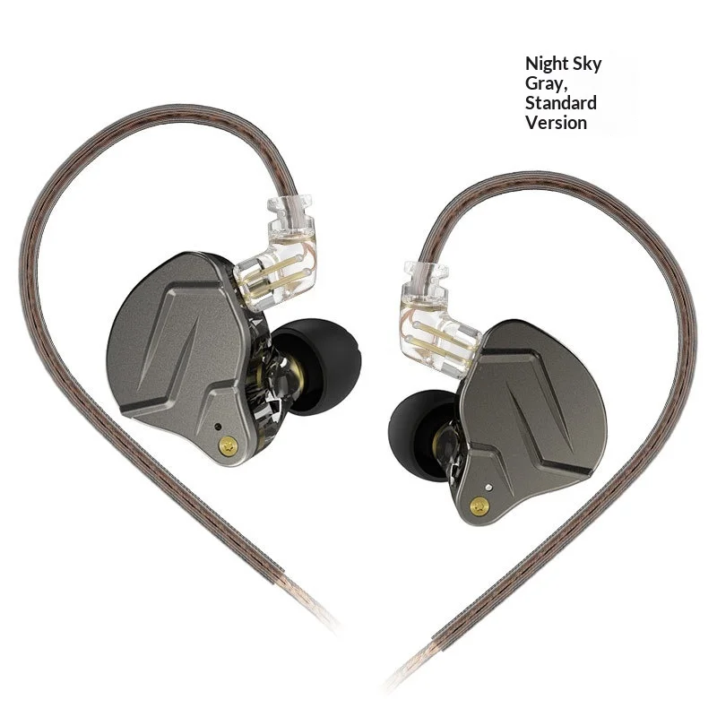 New In-Stock Kz Zsn Pro Wired In Ear Headphones Hifi Deep Bass Metal Dynamic Driver Sport Earbuds With Line Control