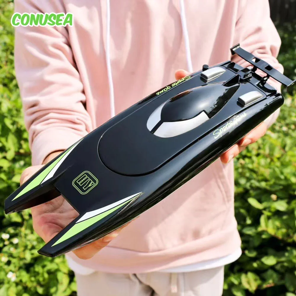 2.4G RC Boat 30KM/H High Speed Dual Motor 2CH Waterproof Remote Control Racing Ship Toy - 20Mins Battery for Kids & Adults