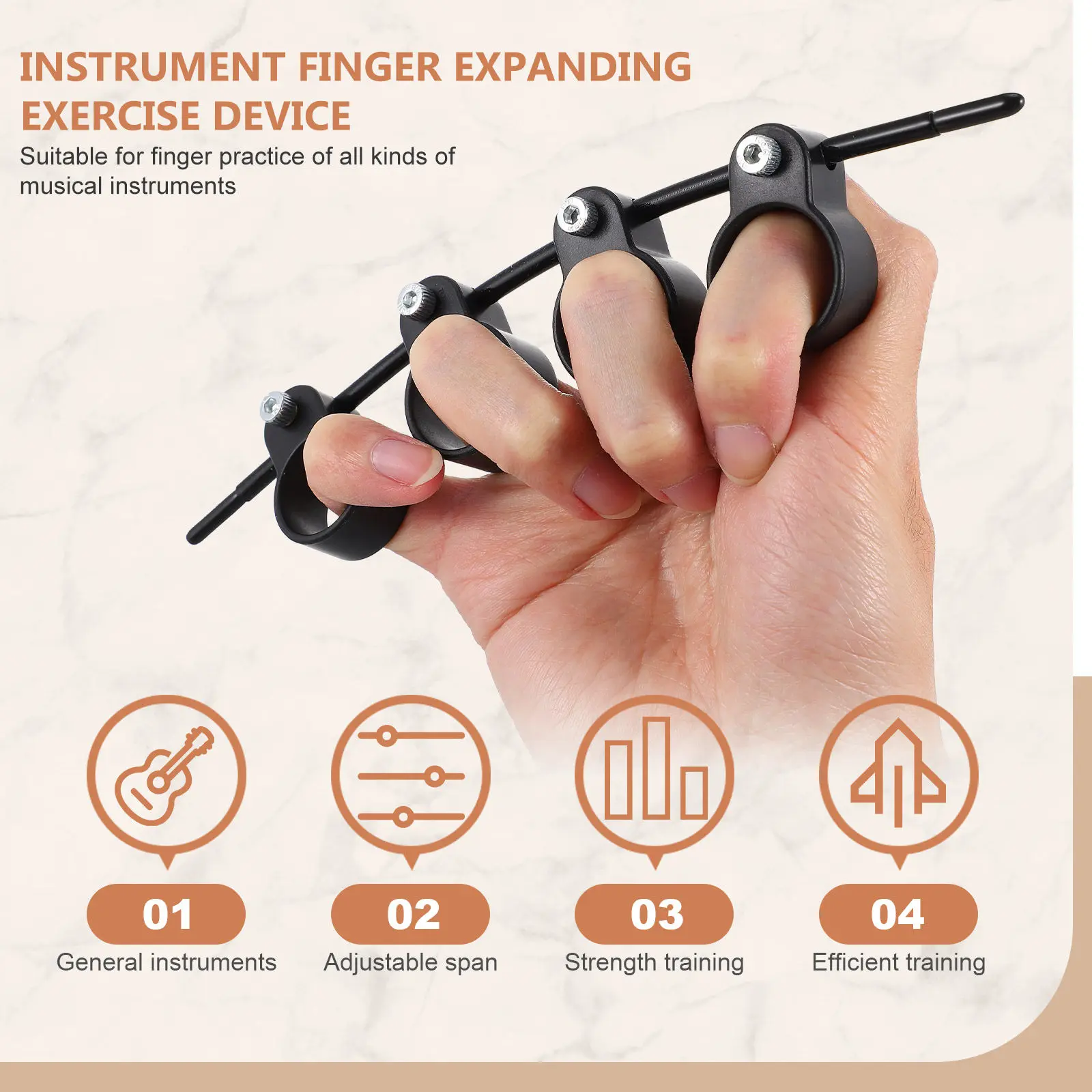 2Pcs Guitar Finger Expander for Beginners Finger Stretcher Training Tool to Increase Span Fast Strengthen Fingers Ukulele Piano